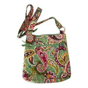 Vera Bradley Green Paisley Quilted crossbody Bag